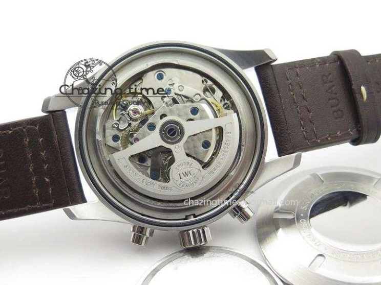 MIROTIME 0216 Pilot Chrono SS IW387808 CF3 ZF 1:1 Best Edition On Brown Leather Strap A Soft 7328